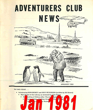 January 1981 Adventurers Club News Cover